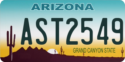 AZ license plate AST2549