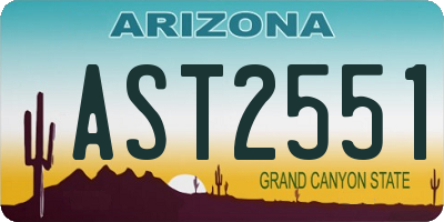 AZ license plate AST2551