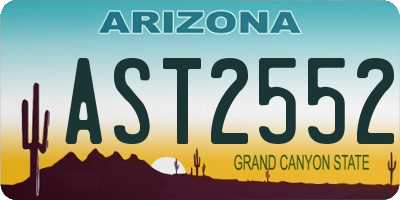 AZ license plate AST2552