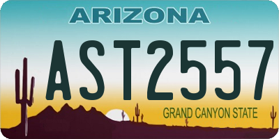 AZ license plate AST2557