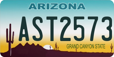 AZ license plate AST2573