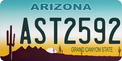 AZ license plate AST2592