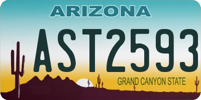 AZ license plate AST2593