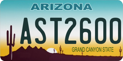 AZ license plate AST2600