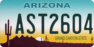AZ license plate AST2604