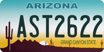 AZ license plate AST2622