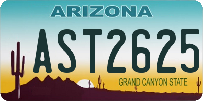 AZ license plate AST2625