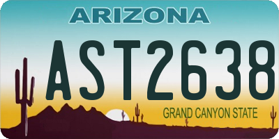 AZ license plate AST2638