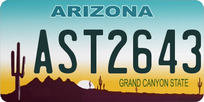 AZ license plate AST2643