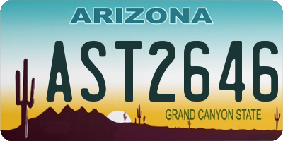 AZ license plate AST2646
