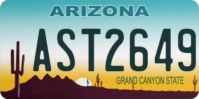AZ license plate AST2649