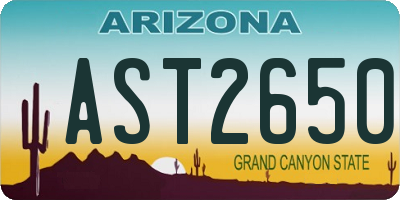 AZ license plate AST2650