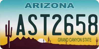 AZ license plate AST2658