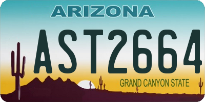AZ license plate AST2664