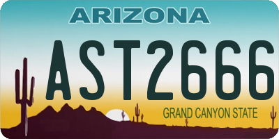 AZ license plate AST2666