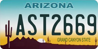 AZ license plate AST2669