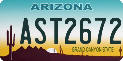 AZ license plate AST2672