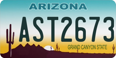 AZ license plate AST2673