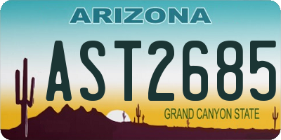 AZ license plate AST2685