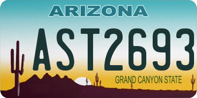 AZ license plate AST2693