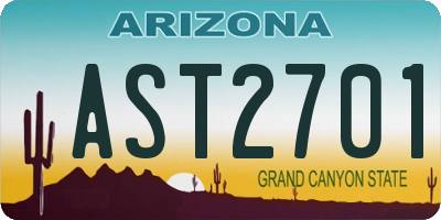 AZ license plate AST2701