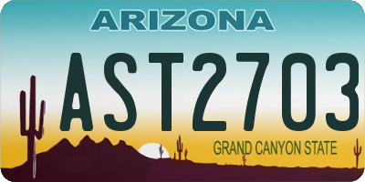 AZ license plate AST2703