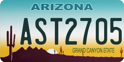 AZ license plate AST2705