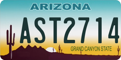 AZ license plate AST2714