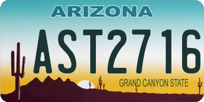 AZ license plate AST2716