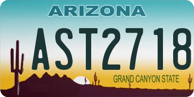 AZ license plate AST2718