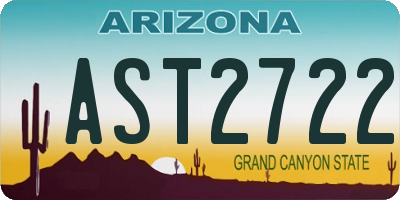 AZ license plate AST2722