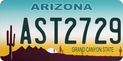 AZ license plate AST2729
