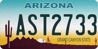 AZ license plate AST2733