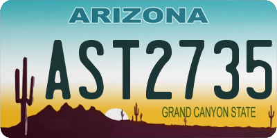 AZ license plate AST2735