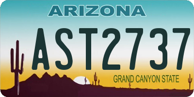 AZ license plate AST2737
