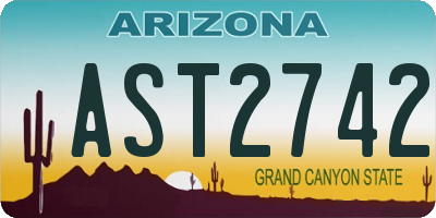 AZ license plate AST2742