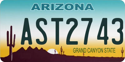 AZ license plate AST2743