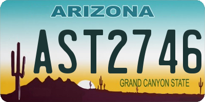 AZ license plate AST2746