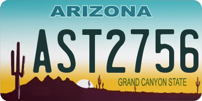 AZ license plate AST2756