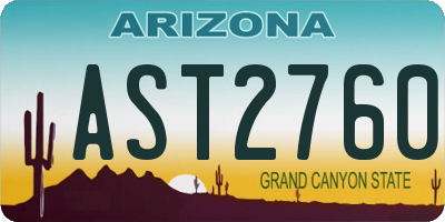 AZ license plate AST2760