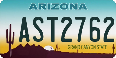 AZ license plate AST2762