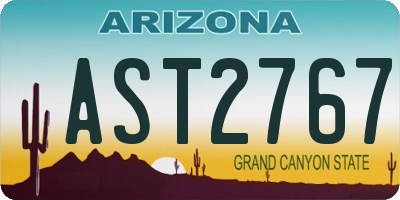 AZ license plate AST2767