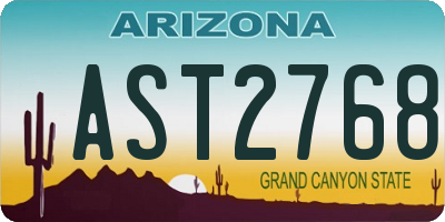 AZ license plate AST2768