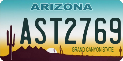AZ license plate AST2769