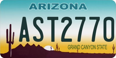 AZ license plate AST2770