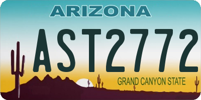 AZ license plate AST2772