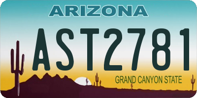 AZ license plate AST2781