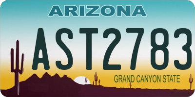 AZ license plate AST2783