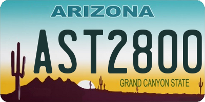 AZ license plate AST2800