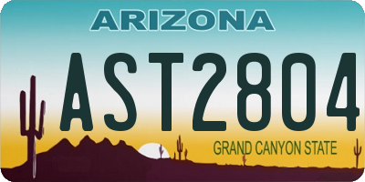 AZ license plate AST2804